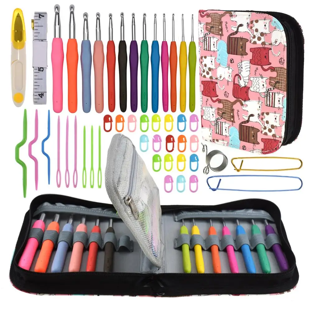 Crochet Hook Set Ergonomic Soft Handle 2.0-10.0mm Woven Uarn Knitting Needle Craft Sewing Accessories Set
Crochet Hook Set Ergonomic Soft Handle 2.0-10.0mm Woven Uarn Knitting Needle Craft Sewing Accessories Set
