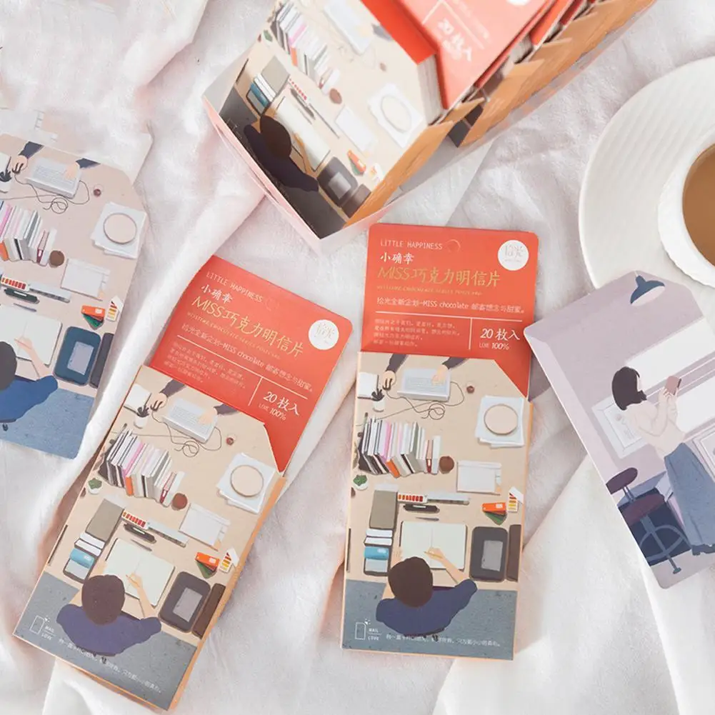 20 pcs/pack Chocolate postcardr card creative small fresh hand-painted card for greeting bookmark for reader stationery
20 pcs/pack Chocolate postcardr card creative small fresh hand-painted card for greeting bookmark for reader stationery