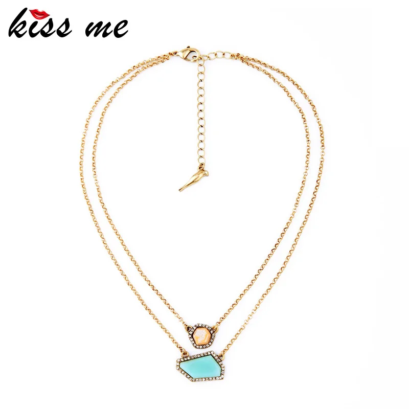 KISS ME Double Chain Personality Irregular Pendant Necklace Women Fashion Jewelry Factory Wholesale
KISS ME Double Chain Personality Irregular Pendant Necklace Women Fashion Jewelry Factory Wholesale