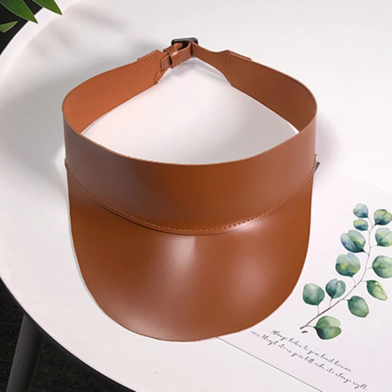 HT2311 Men Women Fashion Summer Sun Cap Lady Solid Plain PU Leather Sun Visor Adjustable Vintage Beach Visor Hats for Men Women
HT2311 Men Women Fashion Summer Sun Cap Lady Solid Plain PU Leather Sun Visor Adjustable Vintage Beach Visor Hats for Men Women