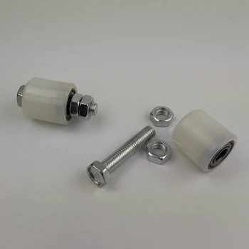 Door nylon roller/wheel/pulley with M12x65 screw and M12 nuts; 6001ZZ bearing bore 12mm,gate nylon rollers.
Door nylon roller/wheel/pulley with M12x65 screw and M12 nuts; 6001ZZ bearing bore 12mm,gate nylon rollers.