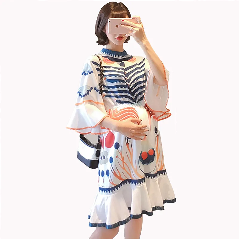2019 New Fashion Maternity Elegant Print Flower Nursing Dress Pregnancy Clothing Pregnant Women Ruffles Flare Sleeve Dress Q812
2019 New Fashion Maternity Elegant Print Flower Nursing Dress Pregnancy Clothing Pregnant Women Ruffles Flare Sleeve Dress Q812