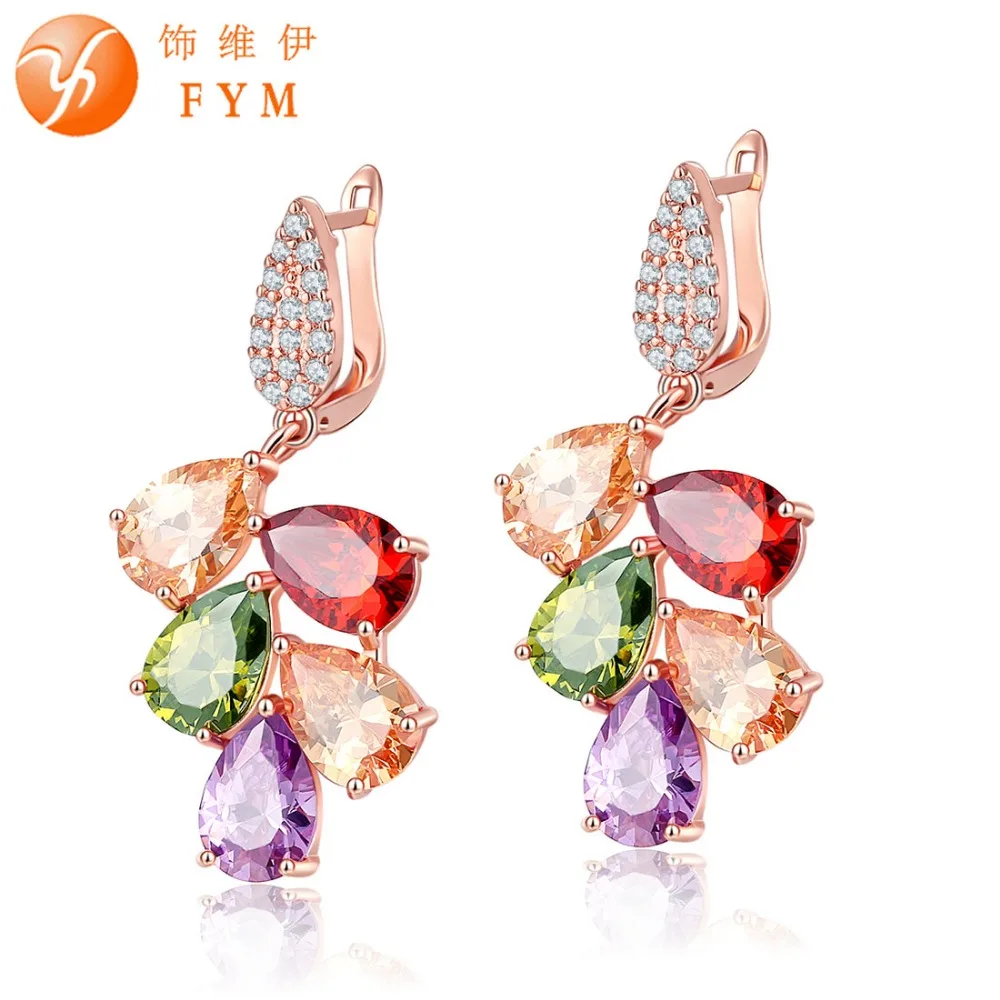 FYM Fashion Brand Copper Gold Color Statement Colorful Crystal Long Earrings Zircon stone Rhinestone Water Drop Earring Jewelry
FYM Fashion Brand Copper Gold Color Statement Colorful Crystal Long Earrings Zircon stone Rhinestone Water Drop Earring Jewelry