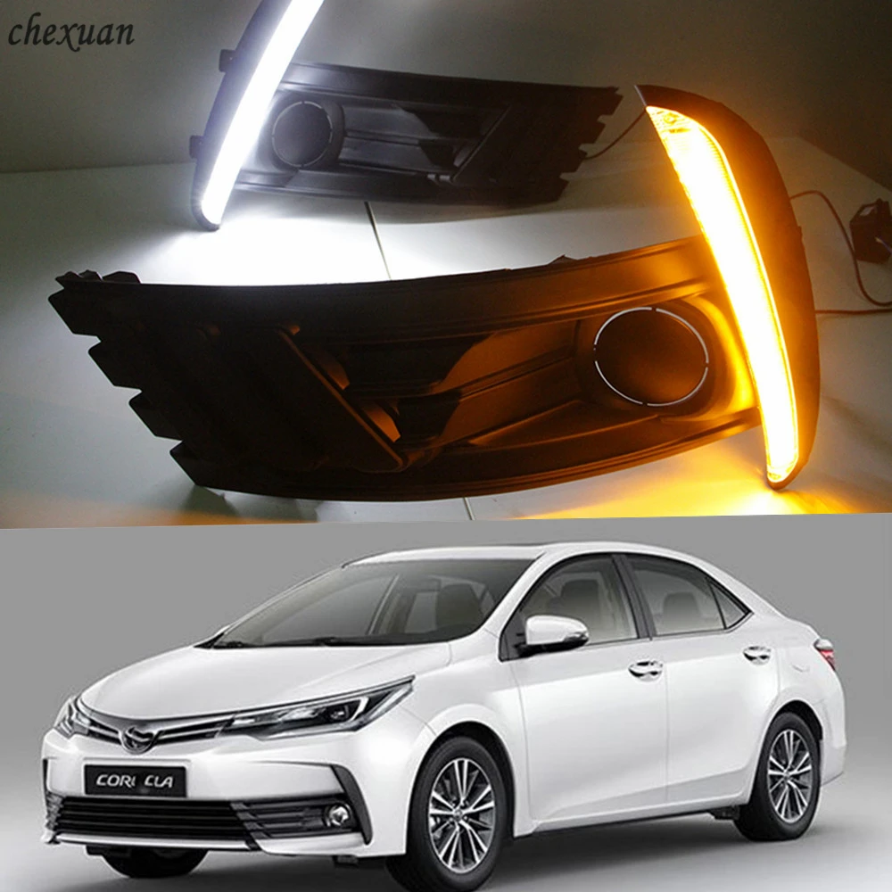 CSCSNL 1 set For Toyota Corolla 2017 2018 with trunning Yellow Signal DRL LED Daytime Running Lights Led ABS fog lamp cover
CSCSNL 1 set For Toyota Corolla 2017 2018 with trunning Yellow Signal DRL LED Daytime Running Lights Led ABS fog lamp cover