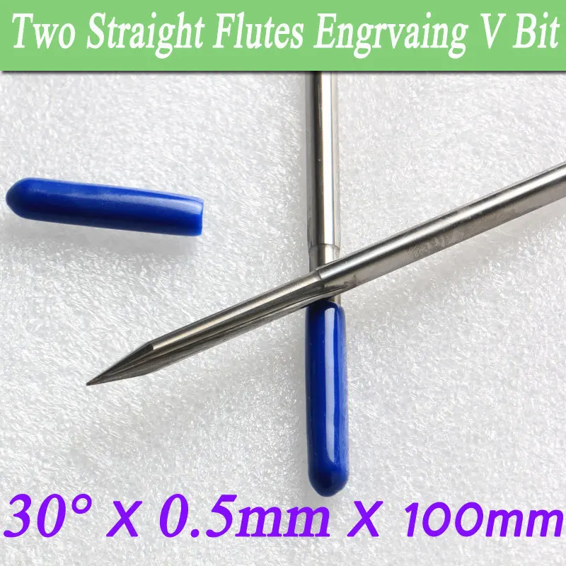 2Pcs Two Flutes Straight V Bit ABS Cutter 30 degree 0.5mm Tip 100mm Length Engraving End Mills Deep CNC Carving Knife
2Pcs Two Flutes Straight V Bit ABS Cutter 30 degree 0.5mm Tip 100mm Length Engraving End Mills Deep CNC Carving Knife