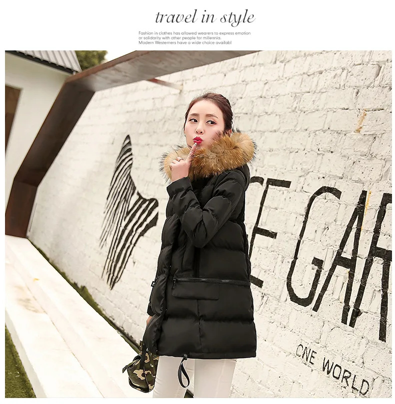 Woman Jacket Winter Parka Pink Coats Padded Long Winter Coat Women Hooded Long Jackets 2018 Korean Ladies Clothing LZ985 (27)