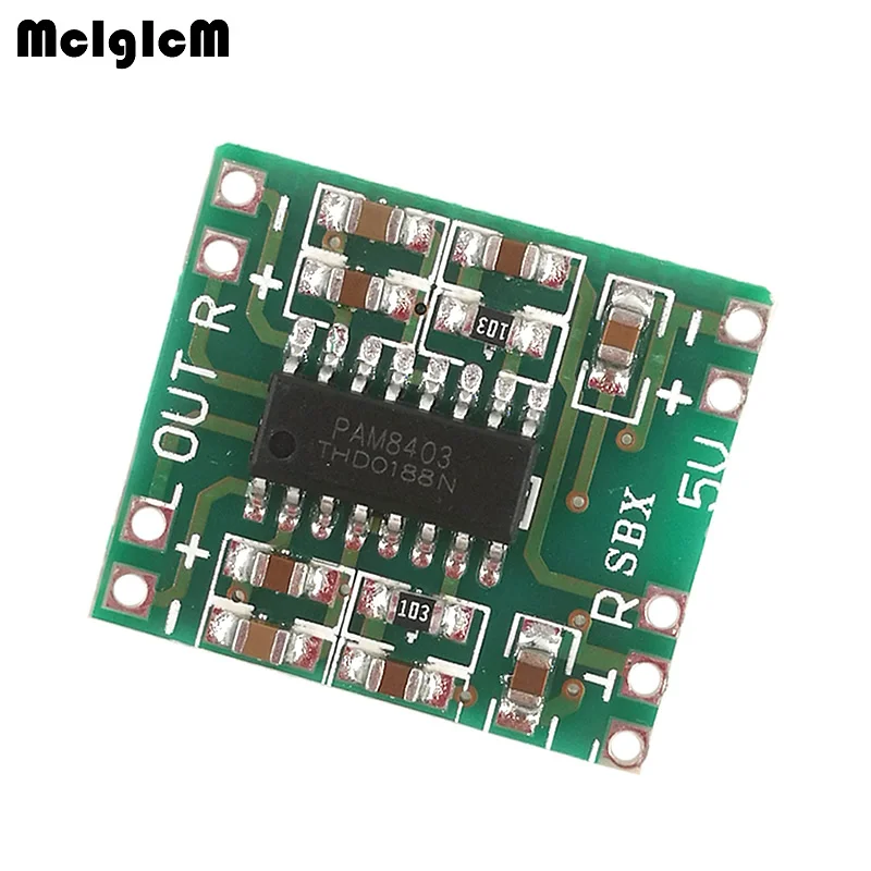 MCIGICM 10pcs PAM8403 module Super board 2 * 3W Class D digital amplifier board efficient 2.5 to 5V USB power supply
MCIGICM 10pcs PAM8403 module Super board 2 * 3W Class D digital amplifier board efficient 2.5 to 5V USB power supply