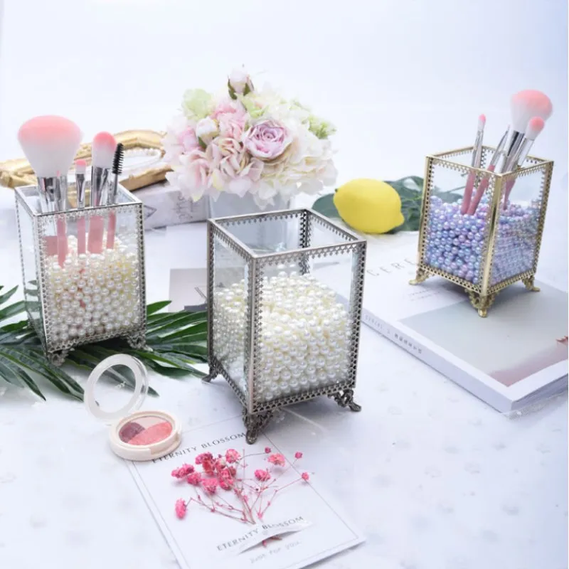 Geometric Glass Flower Room Jewelry Storage Box Copper Edge Glass Cosmetic Storage Box Desktop Pen Holder Makeup Brush
Geometric Glass Flower Room Jewelry Storage Box Copper Edge Glass Cosmetic Storage Box Desktop Pen Holder Makeup Brush