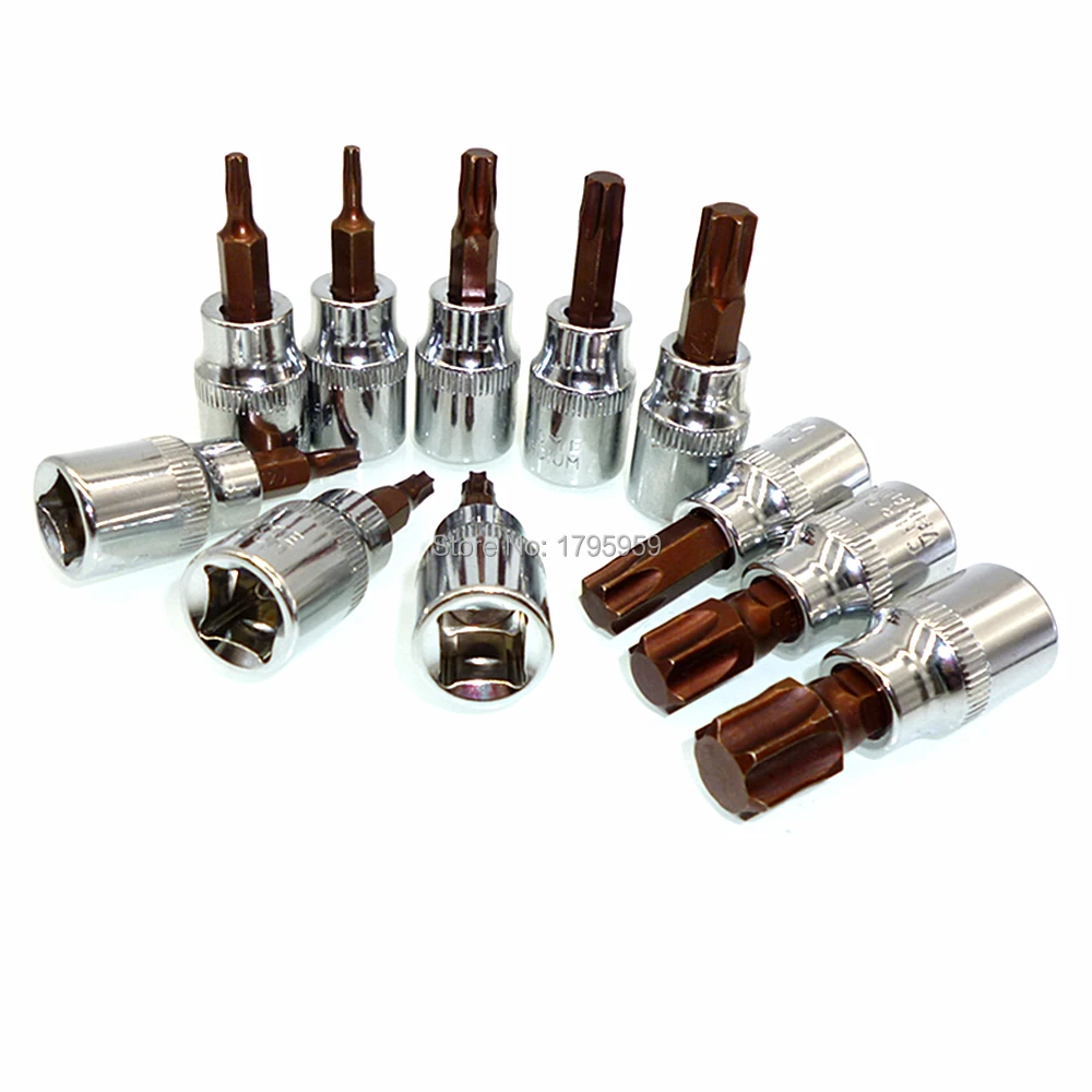 11pc Torx Star Impact Socket Bit Set 3/8" Square Drive T10 T15 T20 T25 T27 T30 T40 T45 T50 T55 T60 Screwdriver Star Bit Socket
11pc Torx Star Impact Socket Bit Set 3/8" Square Drive T10 T15 T20 T25 T27 T30 T40 T45 T50 T55 T60 Screwdriver Star Bit Socket