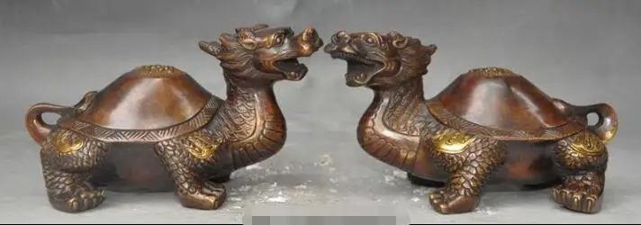 S02065 chinese fengshui bronze gilt longevity dragon turtle tortoise animal statue pair (B0413)
S02065 chinese fengshui bronze gilt longevity dragon turtle tortoise animal statue pair (B0413)