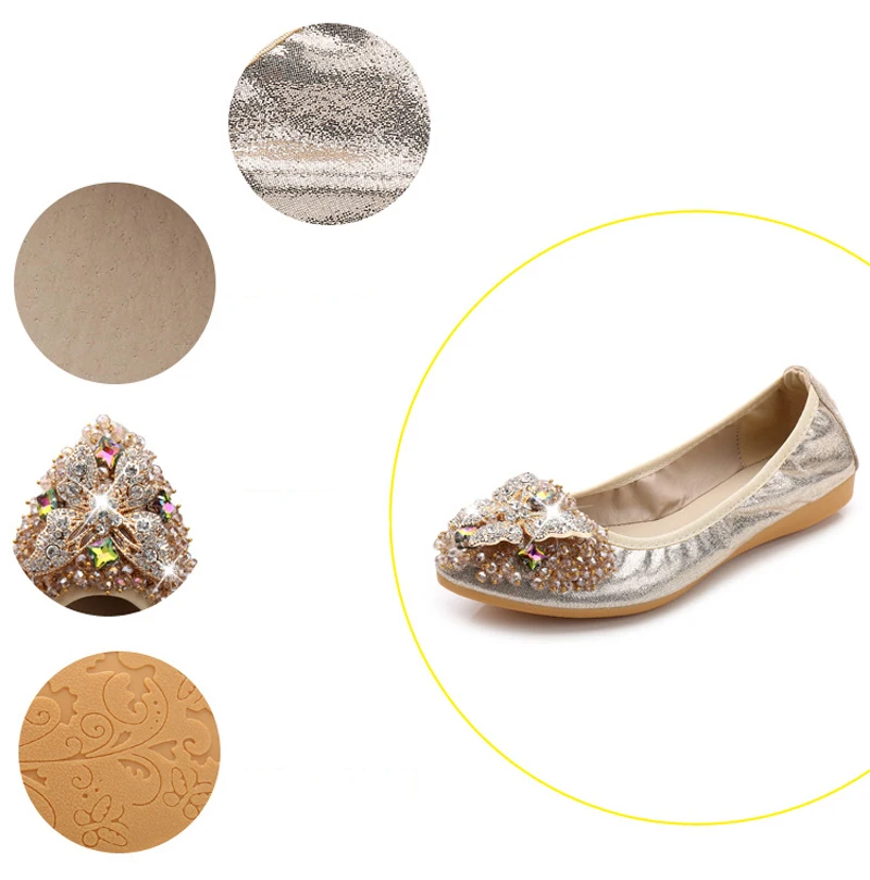 Composite image highlighting lining, outsole and ornament materials in separate circles.