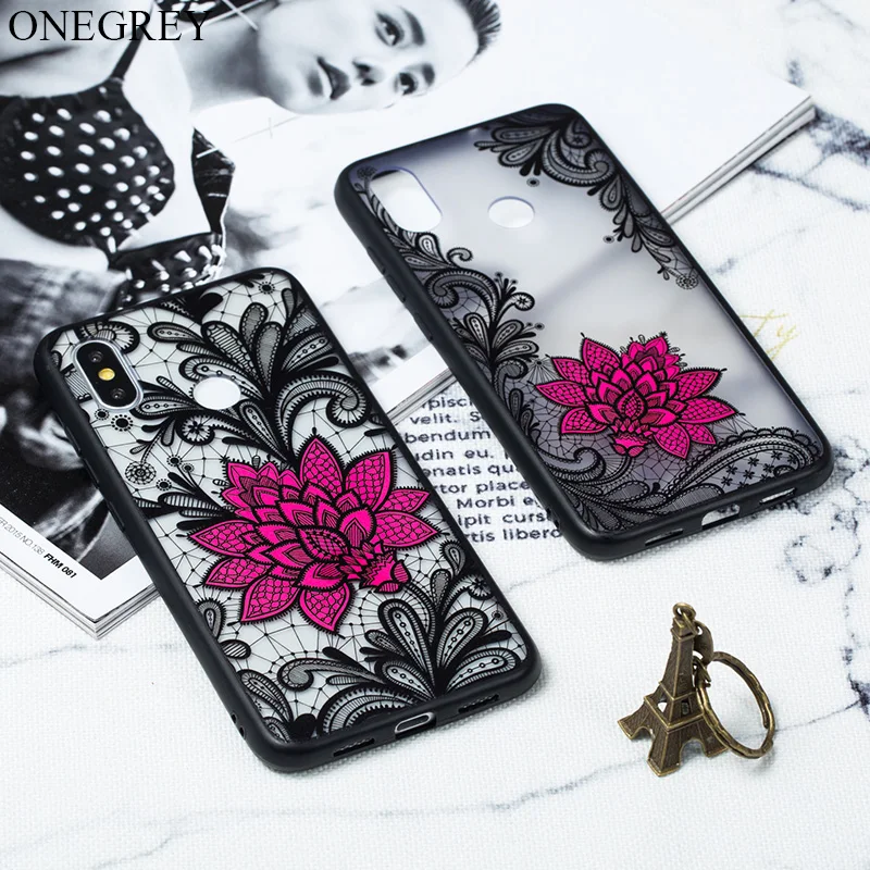 Цветочный Мягкий ТПУ + PC чехол для Xiaomi Poco F1 Mi 8 Se Lite 5X 6X Redmi 4A 4X5 5A 5plus 6 6A 6pro Note6 S2 Girly Phone