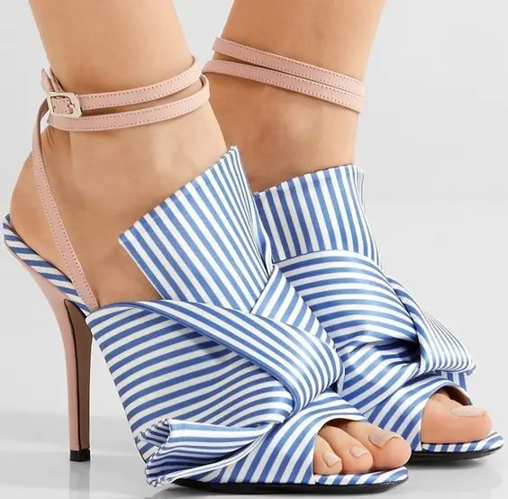 Summer Striped High Heels Sandals Women Ankle Strap Gladiator Sandals Women Open Toe Bowtie Shoes Woman Plus Size 34-43
Summer Striped High Heels Sandals Women Ankle Strap Gladiator Sandals Women Open Toe Bowtie Shoes Woman Plus Size 34-43