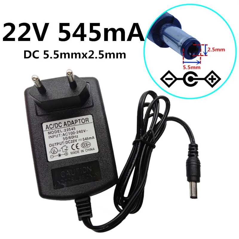 EU/UK/US/AU plug AC Converter Adapter DC 22V 0.545A Power Supply Charger 5.5mm x 2.1mm 545mA DC 5.5mm*2.5mm and 5.5x2.1mm
EU/UK/US/AU plug AC Converter Adapter DC 22V 0.545A Power Supply Charger 5.5mm x 2.1mm 545mA DC 5.5mm*2.5mm and 5.5x2.1mm