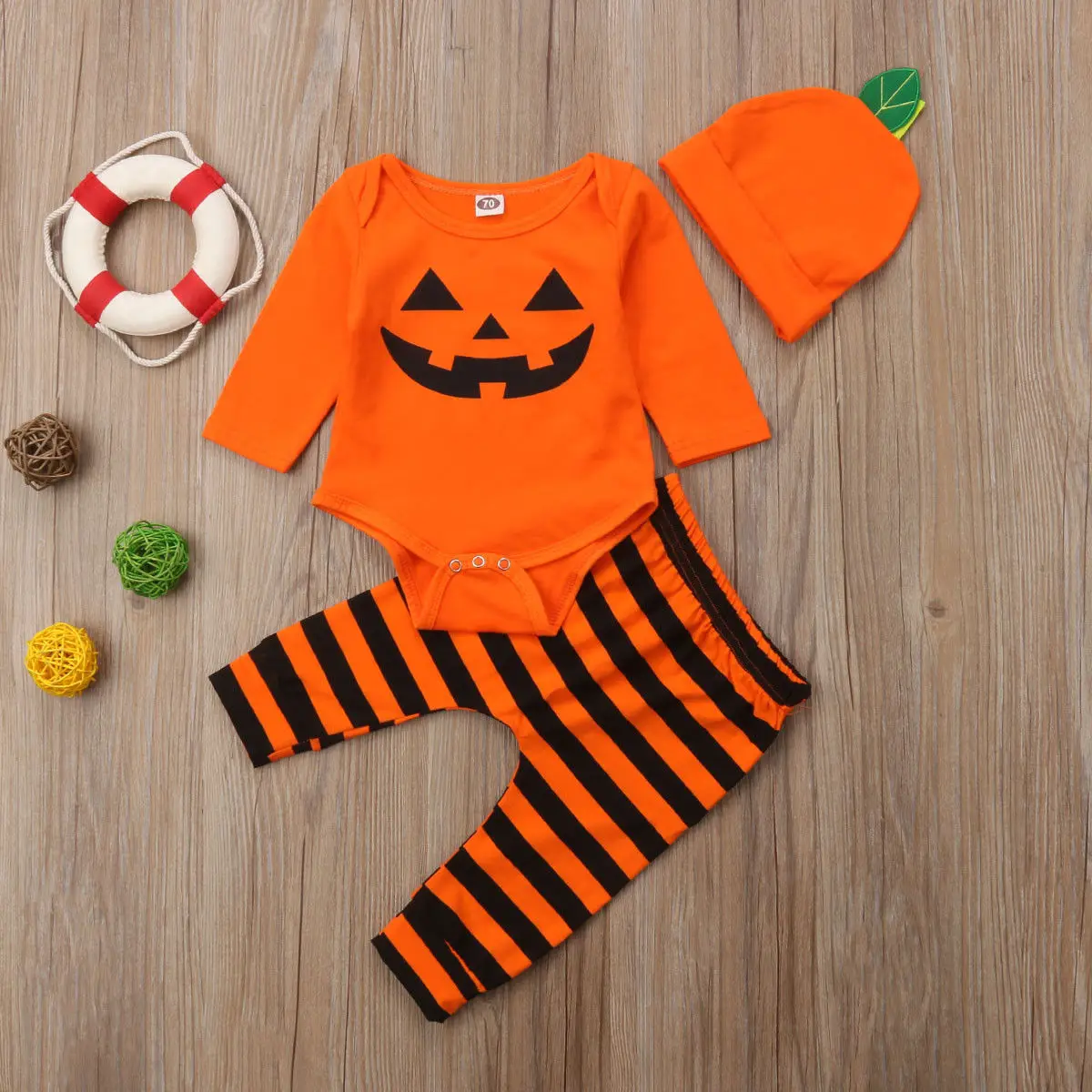 3 PCS Halloween Toddler Kid Baby Girls Boys Long Sleeve Romper Tops+ Striped Pants+Hats Outfits Autumn Casual Clothes Set 0-18M
3 PCS Halloween Toddler Kid Baby Girls Boys Long Sleeve Romper Tops+ Striped Pants+Hats Outfits Autumn Casual Clothes Set 0-18M