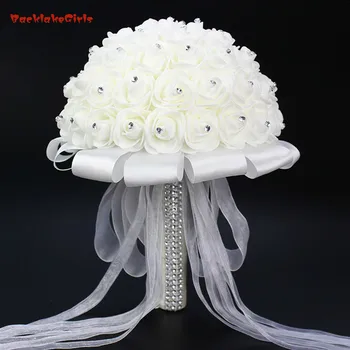 2018 White Wedding Bouquet Crystals Ribbon Wedding Fowers Bridal Bouquets High Quality Chic bouquet de mariage
2018 White Wedding Bouquet Crystals Ribbon Wedding Fowers Bridal Bouquets High Quality Chic bouquet de mariage