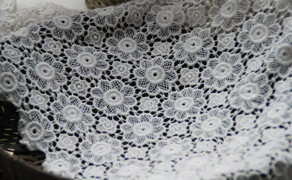 ivory cotton lace fabric, retro daisy crochet lace fabric, bridal fabric, cof014
ivory cotton lace fabric, retro daisy crochet lace fabric, bridal fabric, cof014