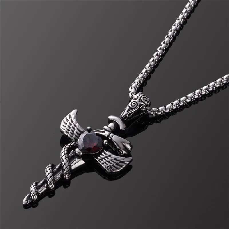 Men's necklaces Punk Titanium Pendant Unique Charm Sharp Sword & Snake Red heart Stainless steel necklaces for men N010696
Men's necklaces Punk Titanium Pendant Unique Charm Sharp Sword & Snake Red heart Stainless steel necklaces for men N010696