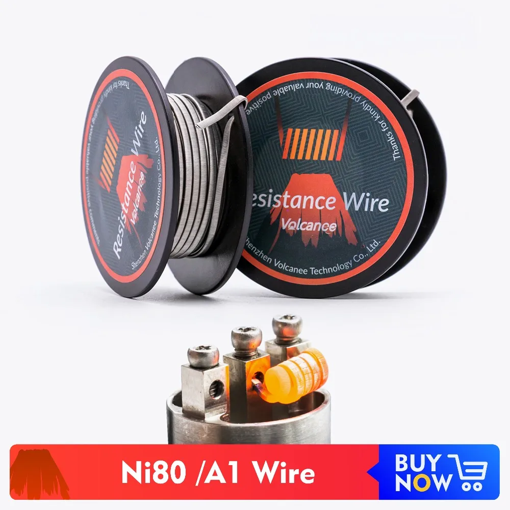 Volcanee 15 футов/рулон Alien Clapton A1 Ni80 катушка провод нихромовый для вейпа DIY RDA RBA