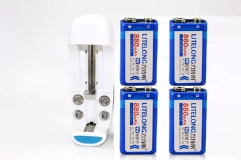 4PCS 9V 6F22 880mAh Li-Ion lithium Rechargeable battery+Universal 9v AA AAA 18650 14500 CR123A charger set
4PCS 9V 6F22 880mAh Li-Ion lithium Rechargeable battery+Universal 9v AA AAA 18650 14500 CR123A charger set