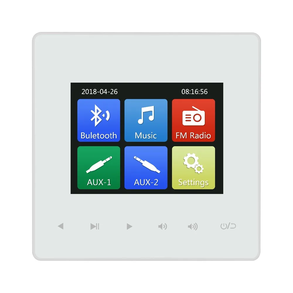 2.8 inch 86 Audio visual in wall amplifiers bluetooth controller with USB and TF port match for ceiling speaker computer doorbel
2.8 inch 86 Audio visual in wall amplifiers bluetooth controller with USB and TF port match for ceiling speaker computer doorbel