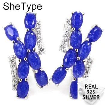 SheType 4.3g Real Blue Sapphire White Cubic Zirconia Gift For Sister 925 Solid Sterling Silver Stud Earrings 22x10mm
SheType 4.3g Real Blue Sapphire White Cubic Zirconia Gift For Sister 925 Solid Sterling Silver Stud Earrings 22x10mm