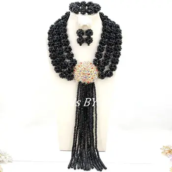 Black Crystal Beads Balls Necklace Set Nigerian Wedding Beads African Bridal Jewelry Set Fashion New Free Shipping ABY800
Black Crystal Beads Balls Necklace Set Nigerian Wedding Beads African Bridal Jewelry Set Fashion New Free Shipping ABY800