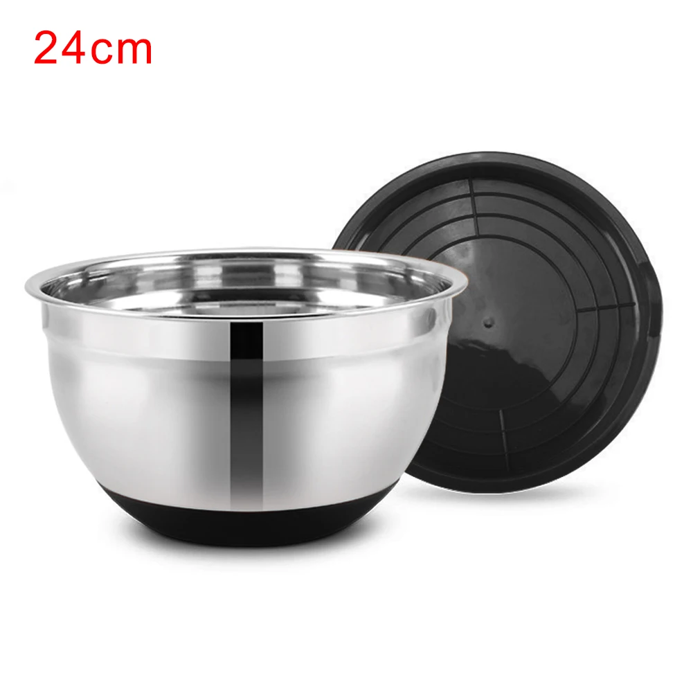 Tableware Food Container Kitchen Utensil Thickened Non-Slip Silicone Bottom Mixing Bowl Stainless Steel W/Lid
Tableware Food Container Kitchen Utensil Thickened Non-Slip Silicone Bottom Mixing Bowl Stainless Steel W/Lid