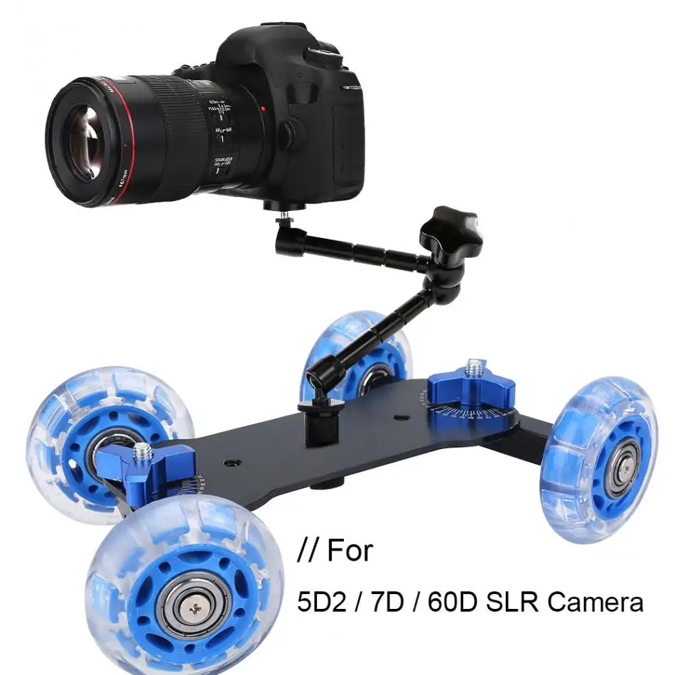 2 Colors Camera Rail Car Stabilizer Desktop Table Dolly for Canon 5DII / 7D / 60D SLR Camera
2 Colors Camera Rail Car Stabilizer Desktop Table Dolly for Canon 5DII / 7D / 60D SLR Camera