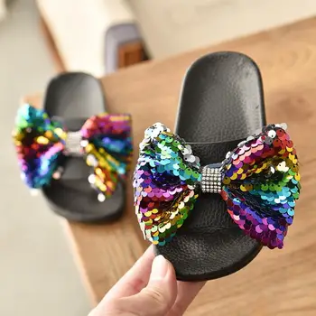2019 Girls Rhinestone Bow-knot Summer Slipper with soft thick bottom, Kids Lovely Glitter Shoes Silver, Black, Multi-color
2019 Girls Rhinestone Bow-knot Summer Slipper with soft thick bottom, Kids Lovely Glitter Shoes Silver, Black, Multi-color