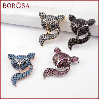 BOROSA Wholesale CZ Crystal Fox Connectors,Colorful Zircons Spacer Pave CZ Beads Connector Drusy Jewelry for Women WX807
BOROSA Wholesale CZ Crystal Fox Connectors,Colorful Zircons Spacer Pave CZ Beads Connector Drusy Jewelry for Women WX807