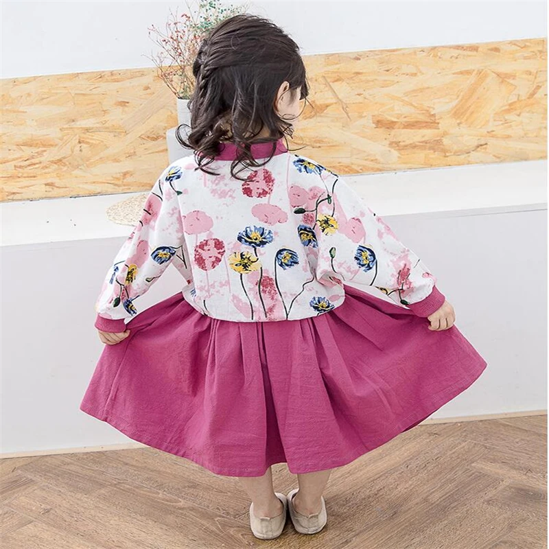 2019 Spring Dress Girls Hanfu Chinese Style Tangsuit Long Sleeve Baby Shirt + Baby Dress Embroidery Flower Children's Suit 1-6T 
2019 Spring Dress Girls Hanfu Chinese Style Tangsuit Long Sleeve Baby Shirt + Baby Dress Embroidery Flower Children's Suit 1-6T