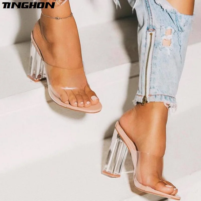 TINGHON New Women Sandals PVC Jelly Crystal Heel Transparent Women Sexy Clear High Heels Summer Sandals Pumps Shoes
TINGHON New Women Sandals PVC Jelly Crystal Heel Transparent Women Sexy Clear High Heels Summer Sandals Pumps Shoes