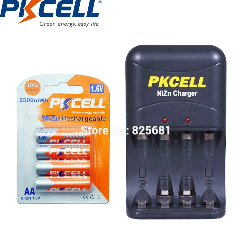 4Pcs 1Card PKCELL NIZN AA 2500mWh Rechargeable Batteries And nizn Battery Charger 1.6v EU US Plug For Machine Toy
4Pcs 1Card PKCELL NIZN AA 2500mWh Rechargeable Batteries And nizn Battery Charger 1.6v EU US Plug For Machine Toy