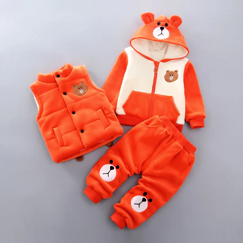 Baby Boy Clothes Spring Autumn Bear Plus Velvet Thick Cartoon Vest + Shirt Top+Pants Infant Clothes Set Casual Bebes Sport Suits
Baby Boy Clothes Spring Autumn Bear Plus Velvet Thick Cartoon Vest + Shirt Top+Pants Infant Clothes Set Casual Bebes Sport Suits