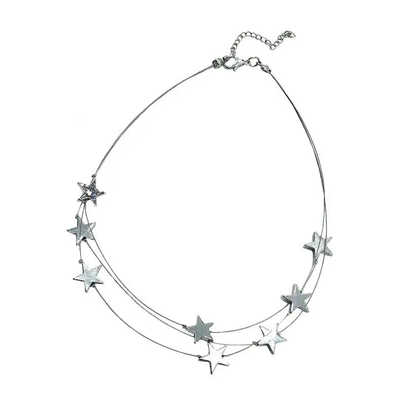 Simple Silver Color Metal multi-star Necklace Statement Choker Necklace for Women Collar Charm Multi-layer Jewelry Wholesale
Simple Silver Color Metal multi-star Necklace Statement Choker Necklace for Women Collar Charm Multi-layer Jewelry Wholesale