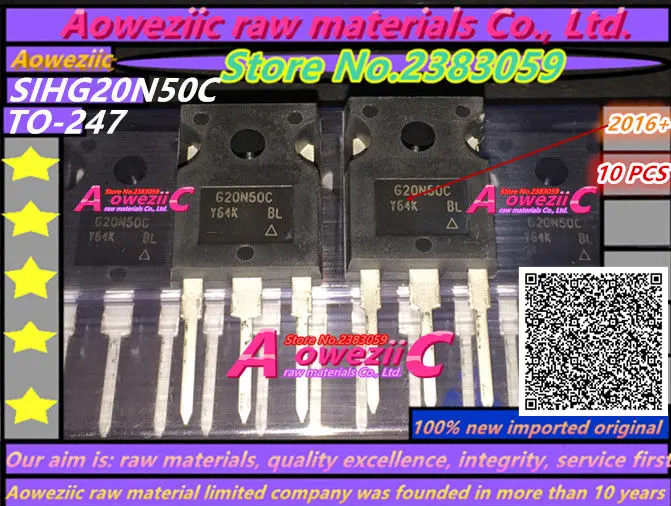 Aoweziic 2016+ 100% new imported original G20N50C SIHG20N50C TO-247 Triode field effect 20A 500V | Электронные компоненты и