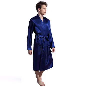 Long Robe Mens Bath Robe Men's Silk Satin Pajamas Sleepwear Robe Robes Nightgown Robes Grey/Blue/Burgundy/black Male Summer robe
Long Robe Mens Bath Robe Men's Silk Satin Pajamas Sleepwear Robe Robes Nightgown Robes Grey/Blue/Burgundy/black Male Summer robe