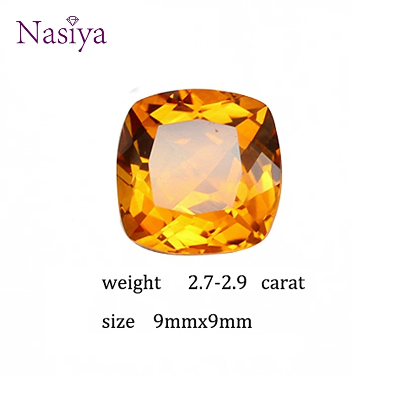 2.7-2.9 ct Carat 9mm Natural Yellow Citrine Crystal Section Brazil Square Beads Loose stone Fit For DIY Fine Jewelry Making 
2.7-2.9 ct Carat 9mm Natural Yellow Citrine Crystal Section Brazil Square Beads Loose stone Fit For DIY Fine Jewelry Making