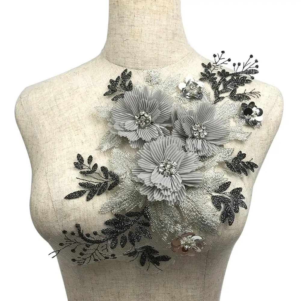 1pc 3D Lace Bridal Beaded Flowers Embroidery Patches Sticker for Clothes Wedding Decor Dress Iron on Sewing Applique
1pc 3D Lace Bridal Beaded Flowers Embroidery Patches Sticker for Clothes Wedding Decor Dress Iron on Sewing Applique