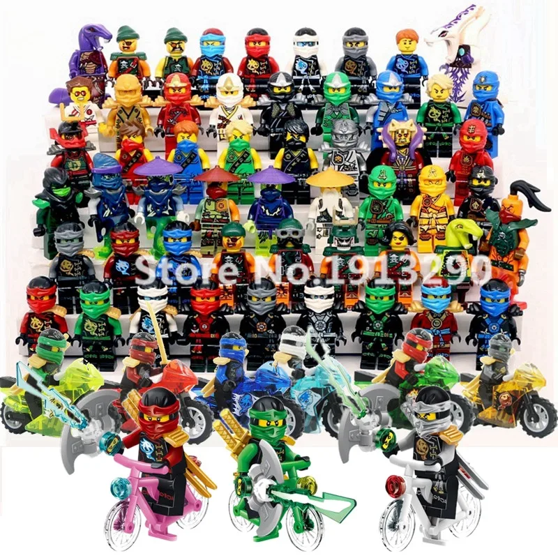 

Ninja Building Blocks Cole Kai Jay Lloyd Nya Skylor Zane Pythor Chen Compatible with NiniagoeINGLYS Figures Toy Brick for Kids