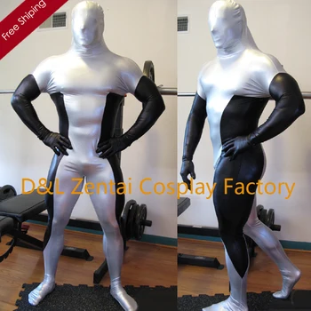 Free Shipping DHL 2016 Sexy Costume Black & Silver Shiny Metallic Full Body Zentai Suit for Men SM1545
Free Shipping DHL 2016 Sexy Costume Black & Silver Shiny Metallic Full Body Zentai Suit for Men SM1545
