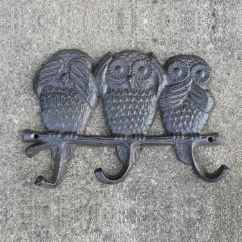 Rustic Iron Three Owls Key Rack-Vintage Key Rack- Decorative Key Rack - Nautical Wall Hanging
Rustic Iron Three Owls Key Rack-Vintage Key Rack- Decorative Key Rack - Nautical Wall Hanging