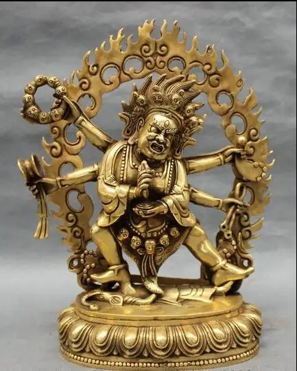 free 11" Tibet Brass Buddhism Joss Protect 6 Arms Mahakala Buddha Statue Sculpture fast
free 11" Tibet Brass Buddhism Joss Protect 6 Arms Mahakala Buddha Statue Sculpture fast