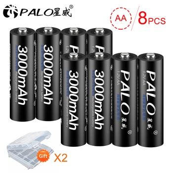 PALO 8Pcs 2a AA Rechargeable Battery AA NiMH 1.2V 3000mAh aa rechargeable batteries for Remote Control Toy camera
PALO 8Pcs 2a AA Rechargeable Battery AA NiMH 1.2V 3000mAh aa rechargeable batteries for Remote Control Toy camera