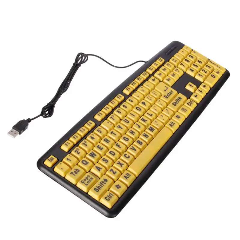 Practical the Elderly High Contrast Yellow Keys Black Letter Large Print USB Interface Computer Keyboard with 1.2m Cable Length
Practical the Elderly High Contrast Yellow Keys Black Letter Large Print USB Interface Computer Keyboard with 1.2m Cable Length