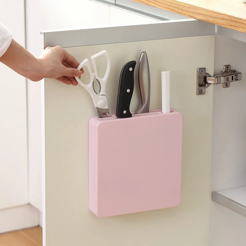 

Hidden Wall Shelf Knife Holder Tool Holder Storage Rack Plastic Kitchen Accessories Cooking Tools Knife Stand for Knives