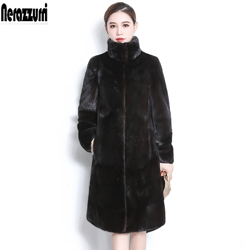 Nerazzurri Mink fur coat woman real stand collar long sleeve brown Thick warm natural fur coats plus size mink coats 5xl 6xl 7xl
Nerazzurri Mink fur coat woman real stand collar long sleeve brown Thick warm natural fur coats plus size mink coats 5xl 6xl 7xl