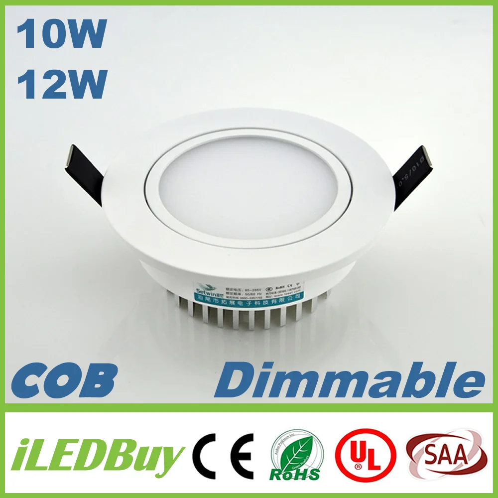 Заводская распродажа 10 Вт 12 LED COB с регулируемой яркостью встроенный светильник