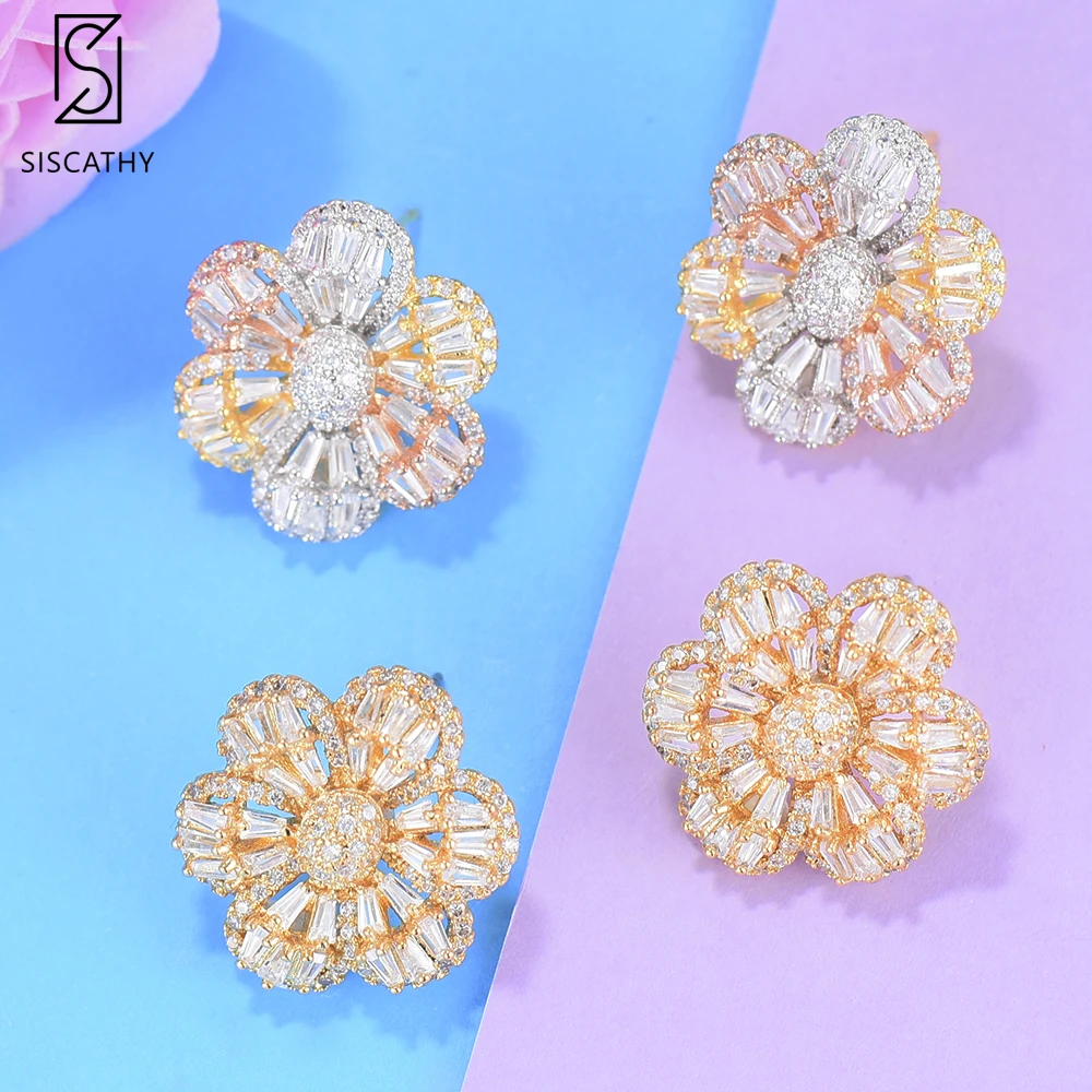 Siscathy Cute Flower Women Stud Earrings Luxury Cubic Zirconia Fashion Dubai Women Wedding Earrings Party Jewelry Accessories
Siscathy Cute Flower Women Stud Earrings Luxury Cubic Zirconia Fashion Dubai Women Wedding Earrings Party Jewelry Accessories